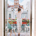 Fadenvorhang, 145x245 cm, mit Tunneldurchzug, kürzbar, für Türen & Fenster, Fadenvorhang Silber, waschbar, 100 Polyester