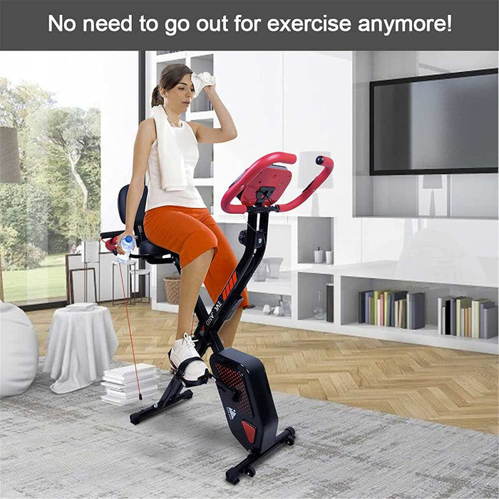  Falt-Heimtrainer, Heimtrainer mit 8 Widerstandsstufen, Verstellbarer Sitz, LCD-Display, Cardio-Trainings-Indoor-Bike für Erwachsene Indoor Bike
