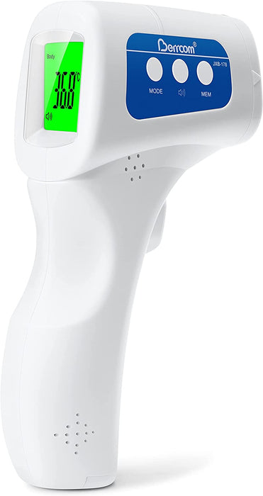 Fieberthermometer Kontaktlos Infrarot Stirnthermometer für Babys Thermometer Digitales Stirnthermometer mit sofort Ablesung, Fieberalarm, LCD Anzeige, °C/°F Schalter