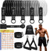 Fitnessbänder Set, 200lbs Resistance Bands 5 Verschiedene Stärken, Widerstandsbänder Set mit Griffen Knöchelriemen und Türanker Tragbarer Rucksack, für Indoor Home Gym und Outdoor