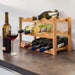Flaschenregal 12 Flaschen Wein, H x B x T  28 x 21 x 42 cm, natürlich, Holz, Weinregal Walnuss mit 3 Ebenen
