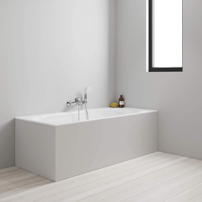 GROHE Eurosmart - Einhand- Wannenarmatur (mit Brausegarnitur, automatische Umstellung Wanne/Brause), chrom