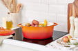 GUSSEISEN Bräter 33x25cm , Orange  Rot