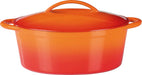 GUSSEISEN Bräter 33x25cm , Orange  Rot
