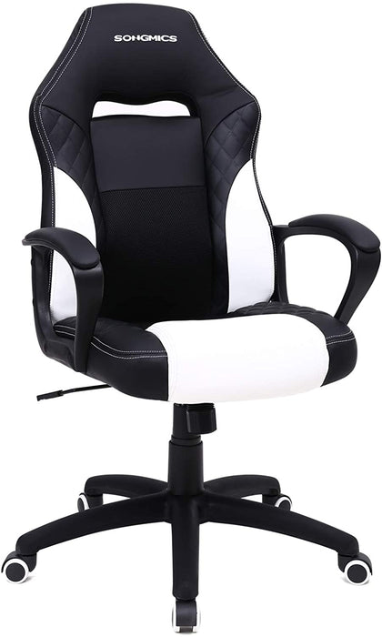 Gamingstuhl, Bürostuhl mit Wippfunktion, Racing Chair, ergonomisch, S-förmige Rückenlehne, gut für die Lendenwirbelsäule, bis 150 kg belastbar