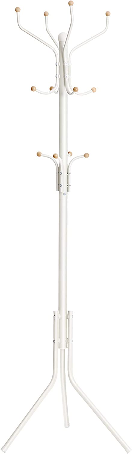 Garderobenständer, stabiler Metall Kleiderständer, Garderobe höhe ca. 182 cm, weiß