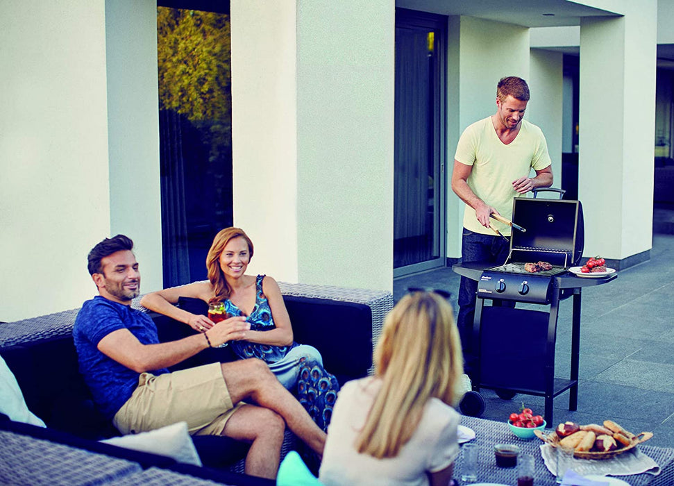 Gasgrill SAN DIEGO 2, mit Grill-Thermometer, 2-Brenner aus Edelstahl, kleiner Grill, Edelstahl-Grill-Rost, Balkon-Grill, Camping-Grill