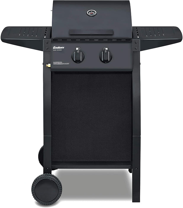 Gasgrill SAN DIEGO 2, mit Grill-Thermometer, 2-Brenner aus Edelstahl, kleiner Grill, Edelstahl-Grill-Rost, Balkon-Grill, Camping-Grill
