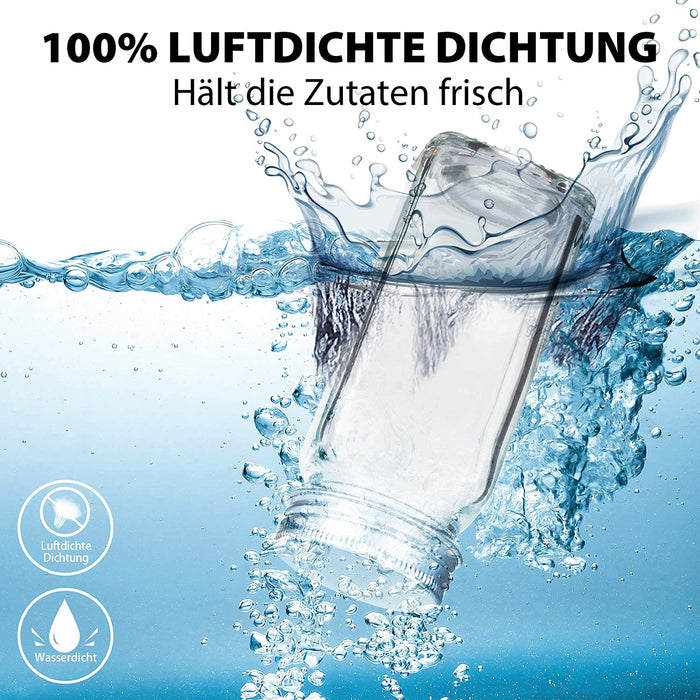  Gewürzgläser mit Schraubkappe - 24er Set 120ml - Verschiedene Streuer-Aufsätze, Trichter, Bürste Etiketten & Kreidestift - Gewürzdosen 
