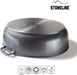 Gourmet Bräter, oval, 38,8 x 26,3 cm, 8 L, mit Aroma-Glasdeckel zur dosierten Zugabe von Flüssigkeiten, Aluguss Bräter Induktion und backofengeeignet