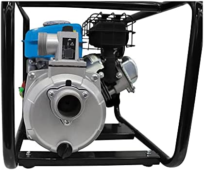 Güde Motorpumpe-Set (4-Takt Motor, Fördervolumen: 15.000 l/h, max. Förderhöhe: 22 m, Benzin-Motorpumpe), Blau, Schwarz