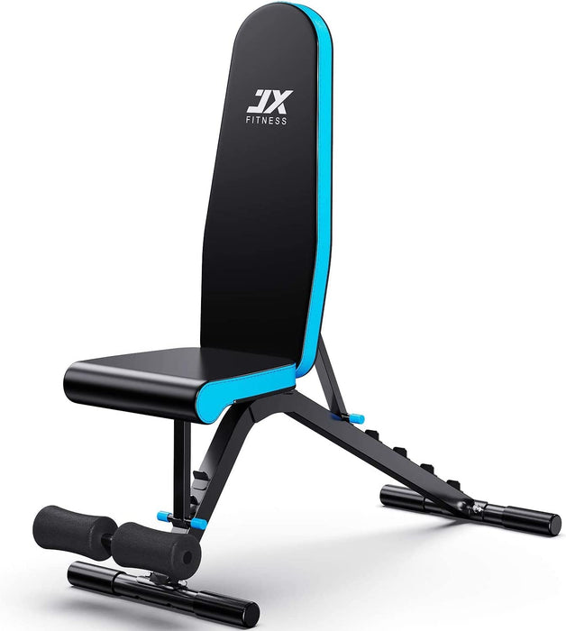 Hantelbank Verstellbar Multifunktions 90 Grad Fitness Trainingsbank als Schrägbank Flachbank Negativbank für Sit-ups Bizeps-Übung und Rückentrainer, Beinstütze Bauch Übung