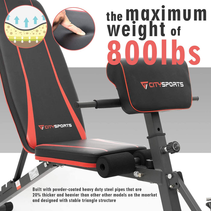 Hantelbank, Klappbar Heimtraining Fitness, Fitnessbank, Trainingsbank mit Gewichten, Multifunktion Hantelbank Set für Ganzkörpertraining