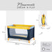 Hauck Kinderreisebett Dream N Play / inklusive Einlageboden und Tasche / 120 x 60cm / ab Geburt / tragbar und faltbar, Mehrfarbig