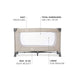 Hauck Reisebett Dream N Play / für Babys und Kinder ab Geburt bis 15 kg / 120 x 60 cm / Leicht / Kompakt Faltbar / Inkl. Trage Tasche / Beige