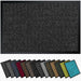 Hochwertige Fußmatte grau schwarz 90x120cm groß für Innen & Außen - Schmutzfangmatte rutschfest, waschbar & wetterfest - Fussmatte für Eingangsbereich
