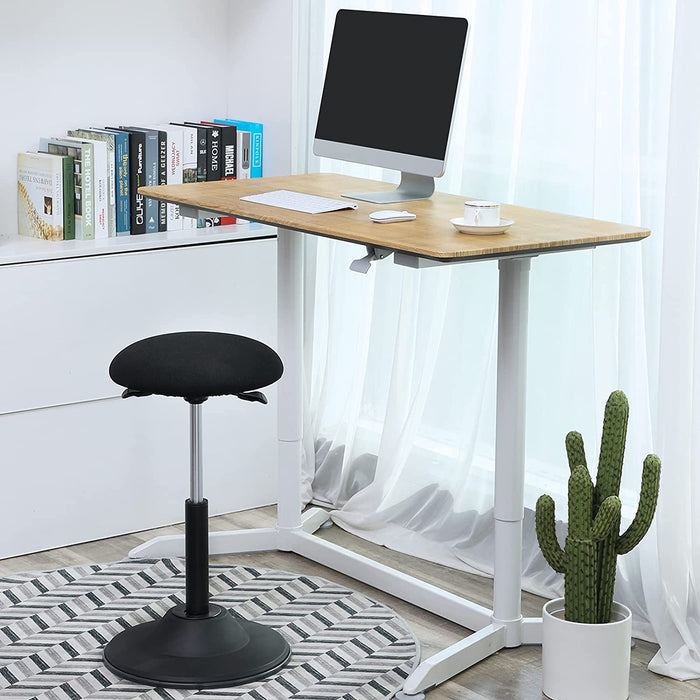 Höhenverstellbarer Bürohocker, ergonomischer Arbeitshocker, um 360° drehbarer Hocker, Sitzhöhe 50-70 cm, mit Anti-Rutsch-Bodenring 