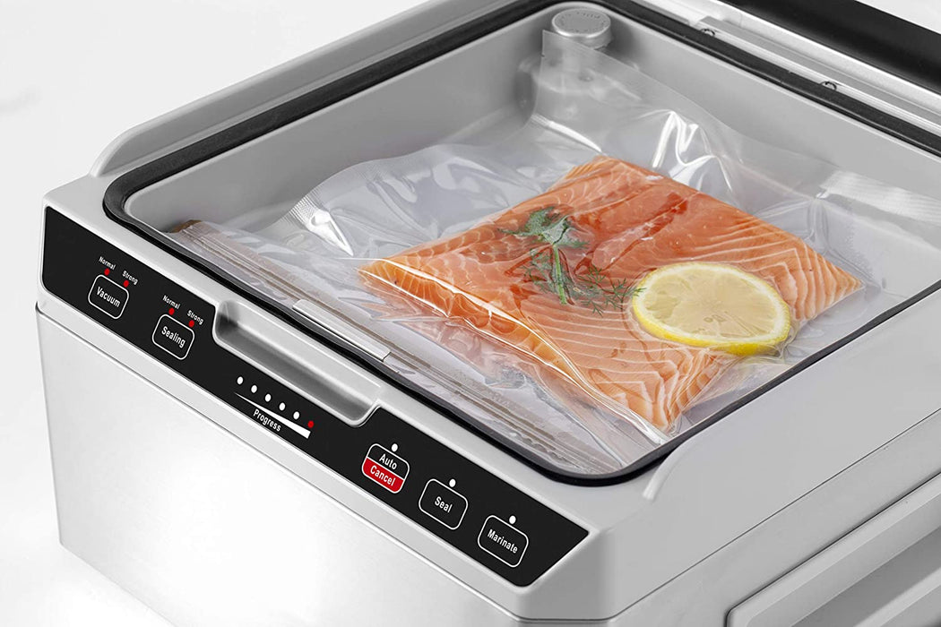 Kammervakuumierer aus Edelstahl, 3L Vakuumkammer 70 Liter Minute, doppelte Schweißnaht, einstellbare Vakuum- und Schweißzeit