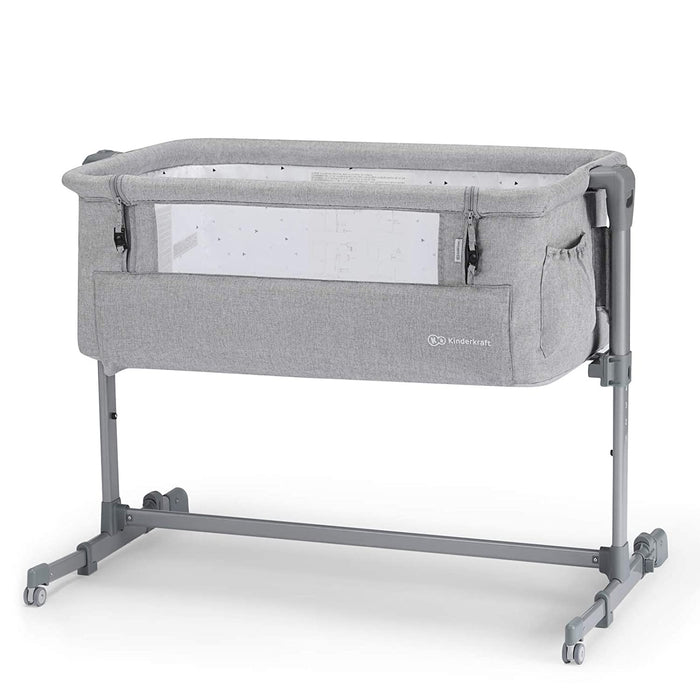 Kinderkraft Beistellbett NESTE UP, Babybetten, Zustellbett, Kinderbett, Kinderreisebett, 2 in 1, Höhenverstellung, mit Zubehör, Matratze