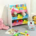 Kinderregal kleines Bücherregal Spielzeugregal Weißes Aufbewahrungsregal mit bunten Aufbewahrungsboxen Kindermöbel 63 x 74 x 26,5 cm 