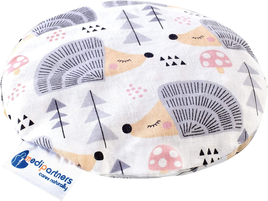 Kirschkernkissen Wärmekissen Körnerkissen für Babys 180g rund 15cm Öko Natur 100% Baumwolle  Wärme + Kältetherapie Massagetherapie (Igel)