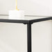 Konsolentisch, Beistelltisch aus Hartglas, 100 x 35 x 80 cm, einfacher Aufbau, verstellbare Füße, Wohnzimmer, Flur, schwarz