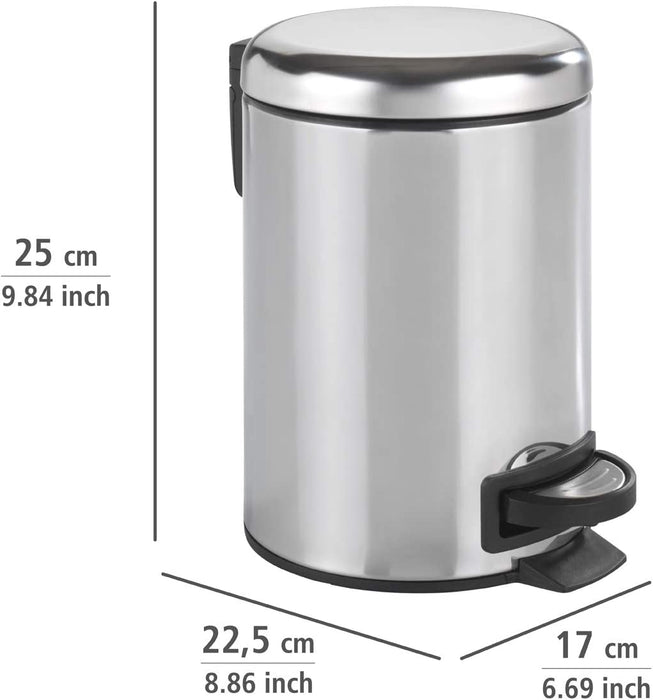 Kosmetik Treteimer Leman Edelstahl Glänzend 3 l - Kosmetikeimer mit Tretmechanismus Fassungsvermögen: 3 l, Edelstahl rostfrei, Glänzend