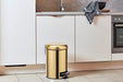 Kosmetik Treteimer Leman Gold matt 3 L - Kosmetikeimer, Mülleimer mit Anti-Fingerprint Fassungsvermögen 3 l, Edelstahl rostfrei, Gold