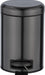 Kosmetik Treteimer Leman Metallic-Schwarz 3 L - Kosmetikeimer, Mülleimer mit Anti-Fingerprint Fassungsvermögen 3 l, Edelstahl rostfrei, Schwarz