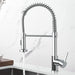 Küchenarmatur mit Niederdruck, Frühlingsküchenhahn mit herunterziehendem Sprühkopf, 2 Sprühmodi, High Arc Single Lever Sink Mixer Tap (Chrom)