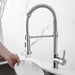 Küchenarmatur mit Niederdruck, Frühlingsküchenhahn mit herunterziehendem Sprühkopf, 2 Sprühmodi, High Arc Single Lever Sink Mixer Tap (Chrom)