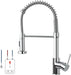 Küchenarmatur mit Niederdruck, Frühlingsküchenhahn mit herunterziehendem Sprühkopf, 2 Sprühmodi, High Arc Single Lever Sink Mixer Tap (Chrom)