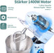 Küchenmaschine 1400W, Blau Multifunktional Knetmaschine mit 6L Edelstahl Schüssel, 3 Rührwerkzeuge inkl 3-Teiligem Patisserie-Set, Spritzschutz