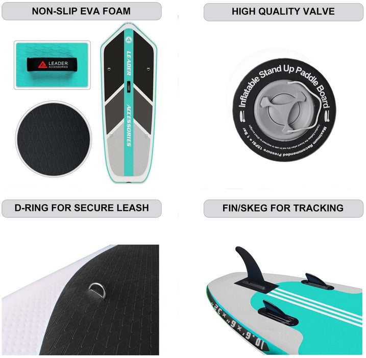 Stand Up Paddle Board - Leader Accessories All-Round SUP Board aufblasbar SUP Brett 