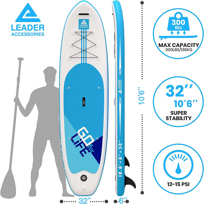 Stand Up Paddle Board - Leader Accessories All-Round SUP Board aufblasbar SUP Brett 