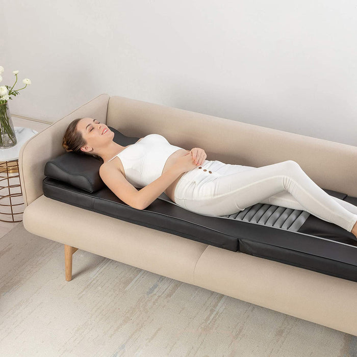 Massagematte mit Wärmefunktion, Shiatsu-Rückenmassagegerät und 10 Vibrationsmotoren, elektrisches Ganzkörpermassagematte, Massagegerät für Nacken