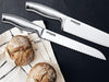 Messerblock mit Messerset bestückt, 5 Profi-Küchenmesser, modernes skandinavisches Design aus Massiv-Holz, scharf Edelstahl-Kochmesser-Set, hochwertige rostfreie Messer