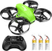 Mini Drohne für Kinder und Anfänger mit 3 Akkus, RC Quadrocopter, Mini Drone mit Höhenhaltemodus, Start  Landung mit einem Knopfdruck, Kopflos Modus