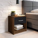 Nachttisch in Columbia Nussbaum Optik, Schwarz - Schlichter Nachtschrank mit einer Schublade passend zu jedem Bett & Schlafzimmer - 39 x 41 x 28 cm