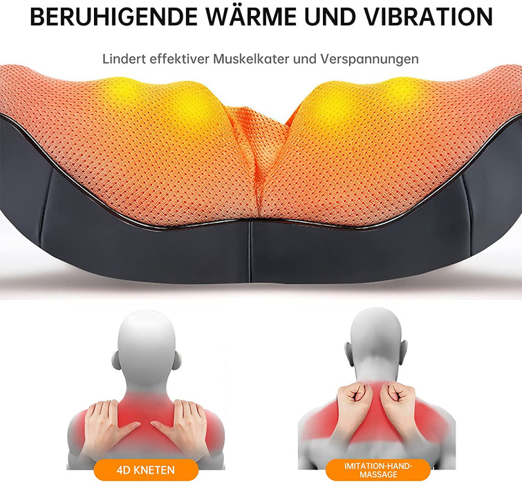Nackenmassagegerät mit Heizfunktion - Schulter Nacken Massagegerät, Muskelschmerzen Rücken, Schultern Nacken reduzieren - Nacken Massagegerät