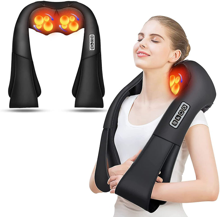 Nackenmassagegerät mit Heizfunktion - Schulter Nacken Massagegerät, Muskelschmerzen Rücken, Schultern Nacken reduzieren - Nacken Massagegerät
