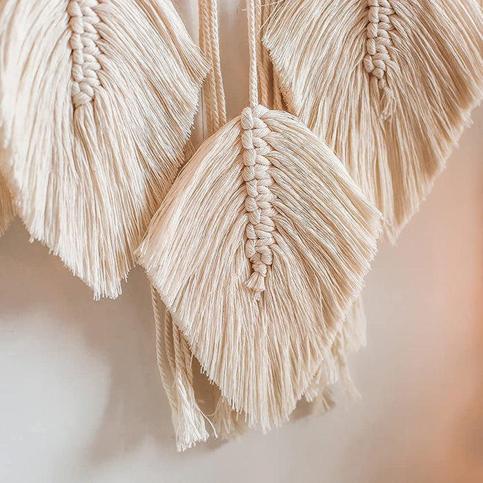 Nice Dream Makramee Traumfänger Gross Boho Dreamcatcher Handgefertigt, Gewebte Feder Wandbehang Handgemachte Traumfänger Quasten Dekoration 