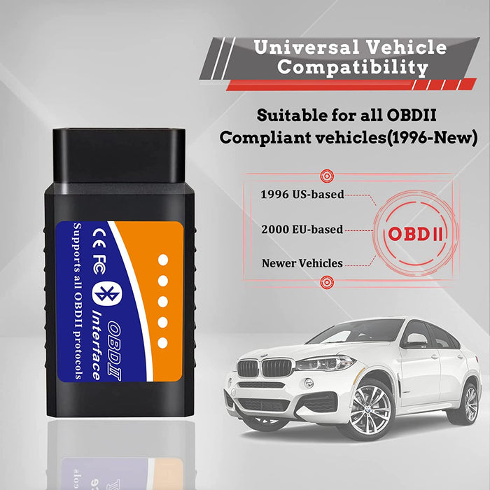 OBD2 Bluetooth Diagnosegerät Scanner Code Leser für Android Windows, Auto Diagnosegerät OBD2 Adapter für Alle OBDII Protokoll Fahrzeuge