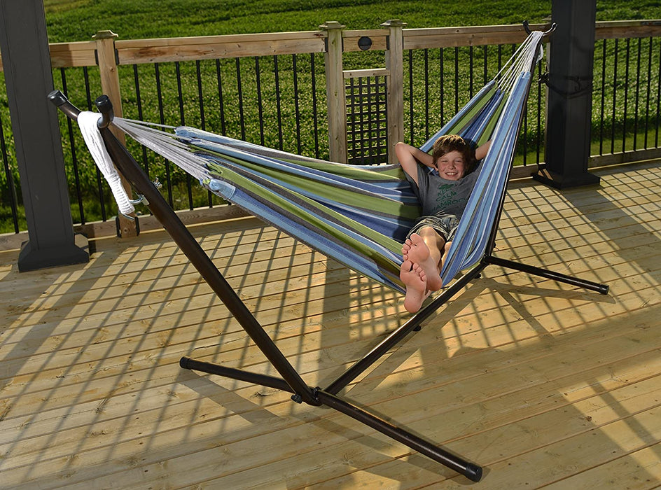 Doppel Baumwolle Hängematte mit Hängemattengestell 250 cm, Oasis