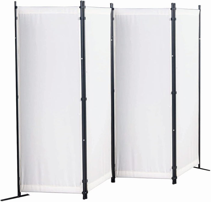Paravent 4 Teilig 170 x 220 cm Raumteiler Klappbar Trennwand Stellwand Balkon Sichtschutz Faltbar(Beige)