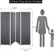 Paravent 4 Teilig 170 x 220 cm Raumteiler Klappbar Trennwand Stellwand Balkon Sichtschutz Faltbar(Grau)