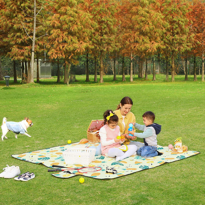 Picknickdecke, 200 x 200 cm große Stranddecke, Campingdecke, wasserdichte Unterseite, maschinenwaschbar, faltbar, für Garten, Park, Strand, Camping