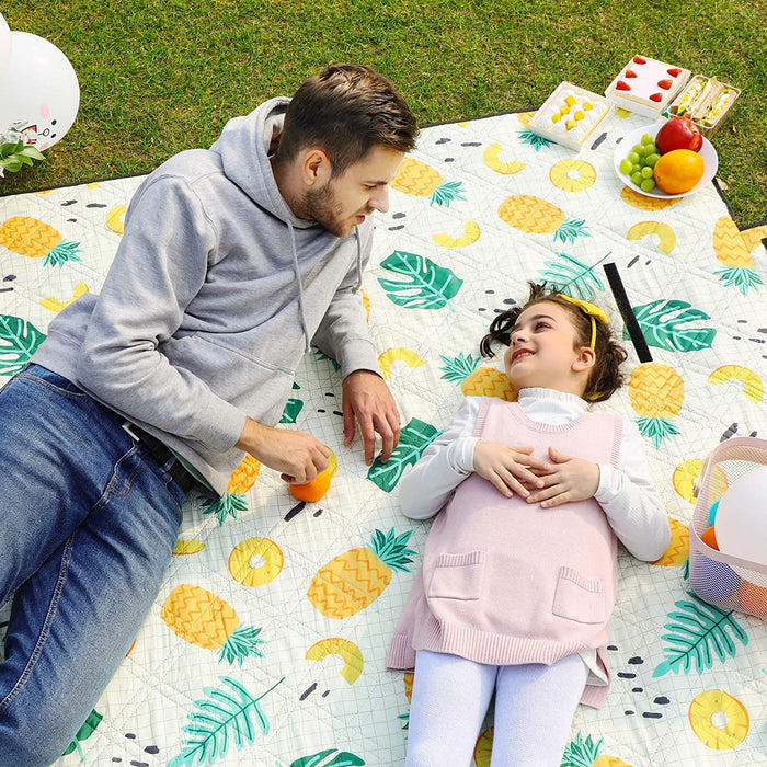 Picknickdecke, 200 x 200 cm große Stranddecke, Campingdecke, wasserdichte Unterseite, maschinenwaschbar, faltbar, für Garten, Park, Strand, Camping