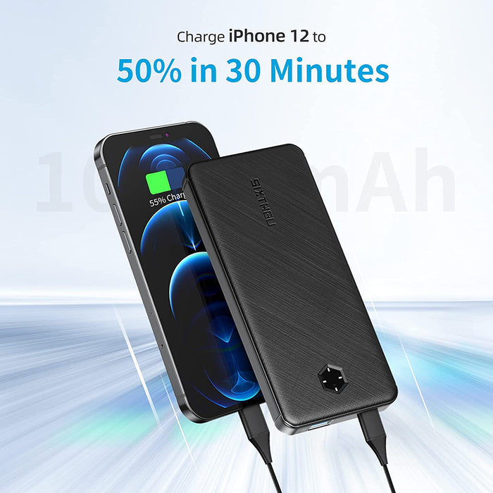 Powerbank 10000mAh, SIXTHGU PD 20W Externer Akku USB-C, Power Bank mit Dual Ausgänge 3A，Schnellladung Tragbares Ladegerät