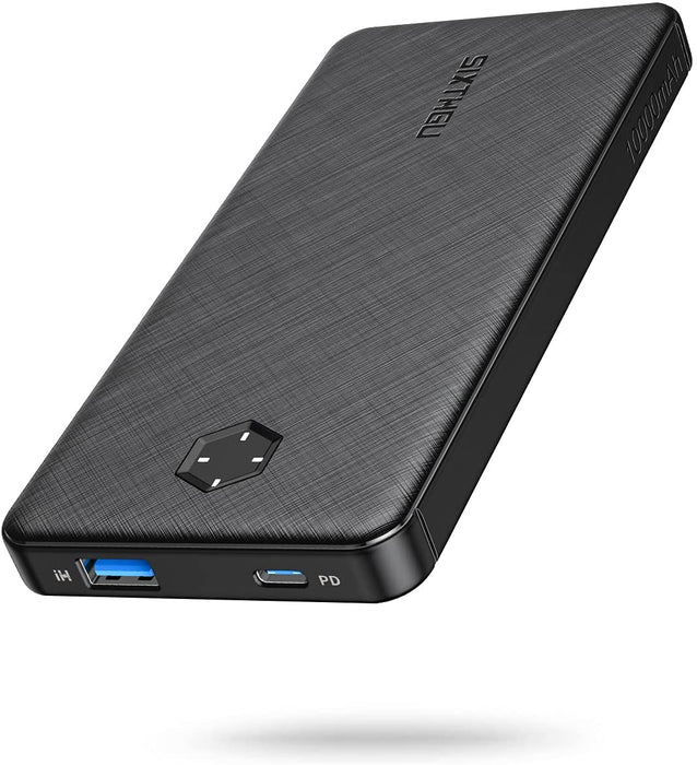 Powerbank 10000mAh, SIXTHGU PD 20W Externer Akku USB-C, Power Bank mit Dual Ausgänge 3A，Schnellladung Tragbares Ladegerät